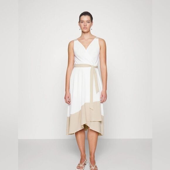 Dkny Plus Womens Size Colorblocked Faux-Wrap Dress size 14 new - Picture 12 of 13